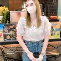 ราคา เสื้อลูกไม้ ฉลุคอเหลี่ยม ปักดอกเดซี่ เสื้อ เชิ้ต (24178010877)