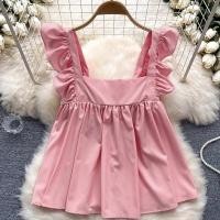 ราคา Keu พร้อมส่ง เสื้อแขนระบาย คอเหลี่ยม แต่งผูกโบว์ด้านหลัง สม็อคหลังยืดได้เยอะ งานแนวเกาหลี น่ารักมาก สไตล์เกาหลี (24534844205)