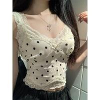 ราคา เสื้อกั๊กสายเดี่ยวสั้นสไตล์วินเทจฝรั่งเศส ผ้าลูกไม้ลายจุดสีขาว สำหรับผู้หญิง ฤดูร้อน ใส่กลางแจ้ง ดีไซน์ไม่มีแขน เสื้อผ้าทำงาน (24804072211)