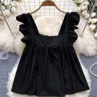 ราคา Keu พร้อมส่ง เสื้อแขนระบาย คอเหลี่ยม แต่งผูกโบว์ด้านหลัง สม็อคหลังยืดได้เยอะ งานแนวเกาหลี น่ารักมาก สไตล์เกาหลี (24534844202)