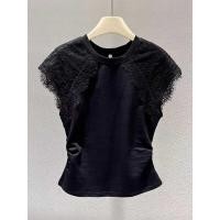 ราคา เสื้อยืดแขนสั้นผ้าตาข่ายลูกไม้สีขาวสำหรับผู้หญิง ทรงหลวม แขนบาน ทรงหลวม แขนสั้น ทรงหลวม แขนสั้น แขนสั้น แขนสั้น (24731405728)