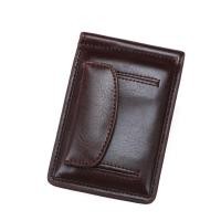 ราคา New Small Mens Leather Money Clip Wallet With Coin Pocket Thin Purse For Male Magnet Hasp Mini Zipper Money Bag (23933093476)