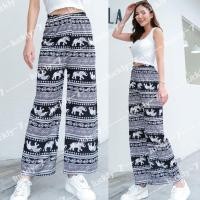 ราคา พร้อมส่ง กางเกงลายช้างขาปล่อยมีเ เอวยางยืดรับระดับตรงเอวผ้าพริ้ว ผ้าบางใส่สบายไม่ติดผิวพร้อมส่ง (21325453189)
