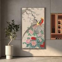 ราคา ไก่ฟ้าสีทองดอกไม้ Chaenomelisดอกโบตั๋นศิลปะนกและดอกไม้จีนแบบดั้งเดิมแนวตั้งมงคลฮวงจุ้ยภาพพิมพ์ศิลปะละเอียด1ชิ้นกรอบไม้ด้านในหรือกรอบ หรือกรอบอะลูมินัมอัลลอยสีดำ (24605901355)