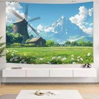 ราคา พรมแขวนผ้าธรรมชาติ ins ผ้าพื้นหลังภูมิทัศน์บำบัดลมพรมตกแต่งผนังห้องนั่งเล่นผ้าพื้นหลังบ้านเช่า (23344295134)