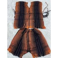 ราคา ชุดกะเหรี่ยงสำหรับเด็ก เสื้อคอวีงานทอมือพร้อมกางเกงเอวยางยืด เสื้อ อก25 ยาว15 กางเกง ยืดสุด14 ยาว10 เด็ก 1 7 ขวบใส่ได้ (21757891464)