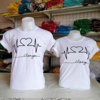 ราคา เสื้อคู่รัก ลายคลื่นหัวใจ ราคาต่อ1ตัว เสื้อยืด คู่รัก ชุดคู่ เสื้อแฟชั่น เสื้อกลุ่ม (24878633602)