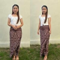 ราคา กระโปรงผ้าถุงเย็บสำเร็จลายไทย (24798102143)