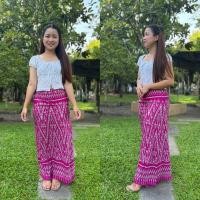 ราคา กระโปรงผ้าถุงเย็บสำเร็จลายไทย (24798102144)