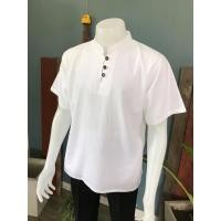 ราคา เสื้อพื้นเมือง เสื้อพื้นเมืองชายสีขาว ผ้าฝ้ายเนื้อนิ่ม สีขาวคอจีน แขนสั้น ใส่สบายมาก ไม่บาง (7585680630)