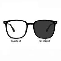 ราคา แว่นกันแดดแบบเปลี่ยนสีเมื่อได้รับแสง UV สำหรับผู้ชายและผู้หญิง แว่นกันแดดแบบสี่เหลี่ยม มีกรอบสีดำ ลentes สีเขียว (24526870116)