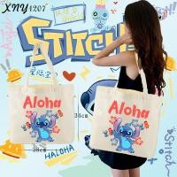 ราคา NEW กระเป๋าผ้าแคนวาส Disney Lilo Stitch Tote Bag กระเป๋าผ้าแคนวาสสะพายไหล่แบบลำลอง ความจุขนาดใหญ่ ใส่ของได้เยอะ 20 (24499015873)