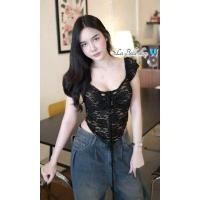 ราคา เสื้อครอปลูกไม้ชายแหลมเสริมฟองน้ำ (24548763920)