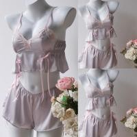 ราคา MIMI SHOP ชุดนอนผ้าซาติน ชุดนอนสายเดี่ยว ชุดนอนเซ็กซี่xx กางเกงขาสั้น ขาบาน M 108 (23653143604)