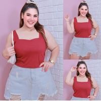 ราคา ส่งฟรี เสื้อแขนกุด เสื้อสายเดี่ยวสาวอวบ เสื้อแขนกุดไซส์ใหญ่ ทรงครอป ผ้าร่อง ใส่สวย เซกซี่ A298 เสื้อกล้ามไซส์ใหญ่ เสื้อกล้ามสาวอวบ เสื้อแขนกุดคนอ้วน สายเดี่ยว (24479901534)