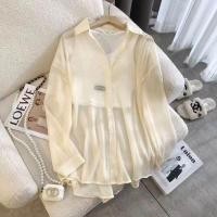 ราคา เสื้อเชิ้ตผู้หญิงแขนยาวผ้าชีฟองฤดูร้อนป้องกันแสงแดด ทรงหลวม แขนยาวปานกลาง เสื้อคลุมกันหนาวบาง ทรงหลวม สไตล์เกาหลี (22715210732)