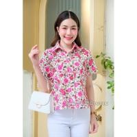 ราคา เสื้อผู้หญิงคอเชิ้ต ลายดอกกุหลาบ (22158011978)