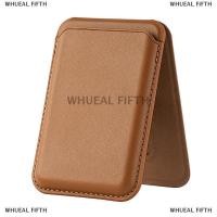 ราคา WHUEAL5 Magnetic For Magsafe Leather Wallet Card Holder For IPhone 16 15 14 13 Pro Max Hide Phone Stand Bank ID Card Holder Pocket Cover (24660423303)