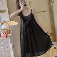ราคา Ladies Women Long Silk Satin Night Dress Sleeveless Nighties Nightgown Nightdress Lace Sleepwear Nightwear Loungewear For Women (24314320616)