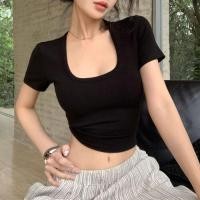 ราคา เสื้อยืดคอกลมแขนสั้นทรงเข้ารูปสำหรับผู้หญิงในช่วงฤดูร้อนปี 2024 ผ้ากำมะหยี่เนื้อนุ่มสบาย สไตล์ K แฟชั่น (24246201773)