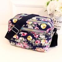 ราคา Flower pattern womens fashionable canvas portable bag nylon waterproof material single shoulder crossbody bag (23292517430)