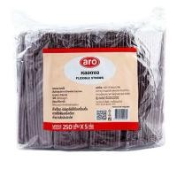 ราคา Aro เอโร่ หลอดหักงอ 6มม ยาว22ซม 250เส้น x4แพ็ค สุ่มสี สีขาว สีน้ำตาล หลอด (23873749809)