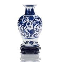 ราคา จิ๋วสีฟ้าและ สีขาว พอร์ซเลนแจกันดอกไม้เซรามิคตกแต่งบ้านห้องนั่งเล่นจอแสดงผลหมายเลขสไตล์จีนโบราณจำลอง (20038872382)