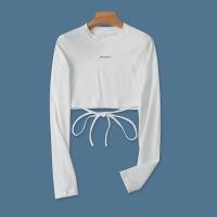 ราคา เสื้อยืดคอกลมแขนยาวผ้าฝ้ายทรงเข้ารูปเปิดหลัง สไตล์ฤดูใบไม้ผลิและฤดูร้อน แฟชั่นเสื้อยืดสีพื้นสำหรับผู้หญิง (24765062951)