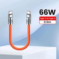ราคา สายเคเบิล USB แบบสั้นชนิด C 66W ชนิด C 25Cm 50Cm ประเภท C ไปเป็น Type C สายชาร์จเร็วสายชาร์จสำหรับซัมซุง Xiaomi สายแบตเตอรี่สำรองแบบพกพา (23365348930)