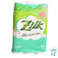 ราคา แพค ZILK Kotton ซิลค์ คอตตอน กระดาษชำระแบบม้วน แพค 24 ม้วน หนานุ่ม (24930536220)