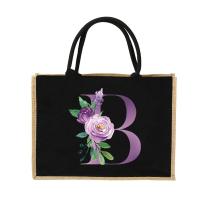 ราคา ถุงช้อปปิ้งกระเป๋าวินเทจกระเป๋าพิมพ์ตัวอักษรสีม่วงนำกลับมาใช้ใหม่ได้ Eco ถุงเก็บของวินเทจบีชถุง (23386544107)
