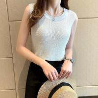 ราคา ANGELCITY เสื้อผ้าแฟชั่นผู้หญิง เสื้อแขนกุดไหมพรมผ้าวิ้งๆ ผ้านิ่มใส่สบาย ผ้ายืด (20072451420)