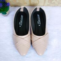 ราคา รองเท้าคัทชู ส้นแบน หัวแหลม ดีไซน์แถบไขว้กากบาทด้านหน้า พร้อมส่ง (21737282666)
