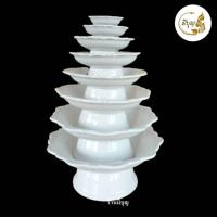 ราคา พานขาว พานสีขาว เซรามิก คุณภาพดี มีขนาด 2 5 3 4 5 6 7 8 9 ราคาเริ่มต้น40บาท (18449819354)