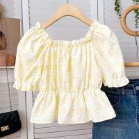 ราคา Keu พร้อมส่ง เสื้อครอป แขนตุ๊กตา แบบจั๊มเอว ทรงปาดไหล่ ปล่อยชายระบาย สไตล์เกาหลี น่ารักมาก ลายดอก ผ้าลินิน (24443440116)
