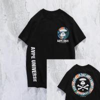 ราคา มาใหม่ Aape เสื้อยืดแขนสั้นลําลอง สีดํา และสีขาว สําหรับผู้ชาย และผู้หญิง (21898391776)