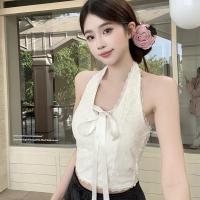 ราคา YIFAFA เสื้อเสื้อไร้ตะเข็บสำหรับทารกของผู้หญิงเสื้อเด็กแขนกุดสายเดี่ยวเปลือยหลังลูกไม้แท้ใหม่ Delivery 2 3 days (24250349437)