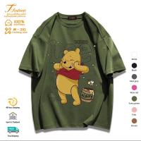 ราคา เสื้อยืดแขนสั้น ผ้าฝ้าย 100 พิมพ์ลายการ์ตูนหมีพูห์ สไตล์เกาหลี สําหรับผู้ชาย และผู้หญิง (21829871504)