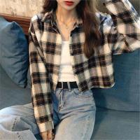 ราคา เสื้อเชิ้ตลายสก็อตทรงหลวมสำหรับผู้หญิง แขนยาว ทรงสั้น เสื้อคาร์ดิแกนเปิดไหล่ แฟชั่นฤดูใบไม้ผลิและฤดูใบไม้ร่วง สไตล์เกาหลี (24040338466)