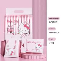 ราคา PaulWeekend Hello Kitty ผ้าเช็ดทำความสะอาดทารกแบบเปียกทำความสะอาดอย่างอ่อนโยนสำหรับมือและปาก (24807985268)