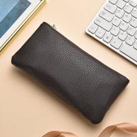 ราคา กระเป๋าสตางค์หนังแท้ชั้นดีบางเฉียบสำหรับผู้หญิง กระเป๋าใส่โทรศัพท์มือถือแบบถือได้ กระเป๋าสตางค์แบบมีซิป กระเป๋าสตางค์แบบเรียบง่ายสำหรับผู้ชาย (22896792107)