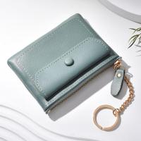 ราคา 1ชิ้นแฟชั่นใหม่สำหรับผู้หญิงหนัง PU มินิกระเป๋าสตางค์ใบสั้นซิปกระเป๋าสตางค์ใส่เหรียญบัตรเครดิตพวงกุญแจ (23808772658)