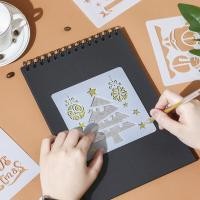 ราคา Original Christmas Series Edge Ruler Cartoon Deer Christmas Tree Hollow Coloring Board Children Hand Copy Report Stationery (23403260435)