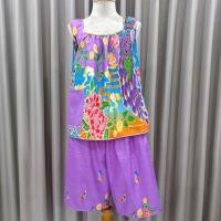 ราคา ชุดคอกระเช้า เสื้อ กางเกง ตัดจากผ้าถุง เนื้อนิ่ม สีไม่ตก (24717879757)