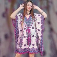 ราคา เดรสสั้นทรงปีกผีเสื้อ ลายสามช่อ ผ้าวิสคอทแท้ มีเชือกรูดปรับขนาดในตัว ใส่สวยสบาย พรางหุ่น (24782044215)