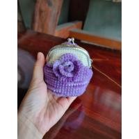 ราคา กระเป๋าปิ๊กแป๊กใส่เหรียญ กระเป๋าถักโครเชต์ ติดโบว์ ดอกกุหลาบ งานแฮนด์เมด (20404096467)