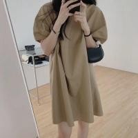 ราคา ชุดเดรสผ้าฝ้ายแขนสั้นสไตล์เกาหลี กระโปรงทรงเอเข้ารูป ทรงคอตั้ง สไตล์ย้อนยุค เดรสผู้หญิงฤดูร้อน ชุดเดรสสไตล์เกาหลี (24773526825)