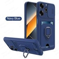ราคา ฝาครอบโทรศัพท์สำหรับ Pova 6 Proฝาครอบกล้องกันกระแทกสำหรับ Tecno Pova 6 Pro Pova6Pro 5G LI9 2024สไลด์แม่เหล็กยึดโทรศัพท์กระเป๋าใส่ของบัตรวงแหวน (23345947506)