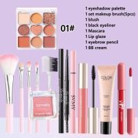 ราคา ชุดแต่งหน้า 12 ชิ้น อายแชโดว์ 9 สี พาเลตต์ อายแชโดว์เลื่อมเครื่องสําอาง ชุดมาส์คาร่าอายไลเนอร์กันน้ํา ลิปเคลือบลิปสติก บีบีครีม 5 ชิ้น ชุดแปรงแต่งหน้า ลิปสติก ดินสอเขียนคิ้ว goob (24970668702)