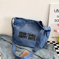 ราคา New Canvas Tote Bag Casual Large Capacity Tote Bag Fashionable Printed Letter Canvas Single Shoulder Tote Bag (23702602089)